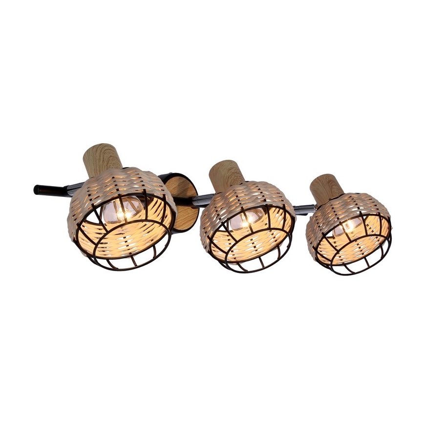 Kohtvalgusti TAJGA 3xE14/40W/230V rotang/must