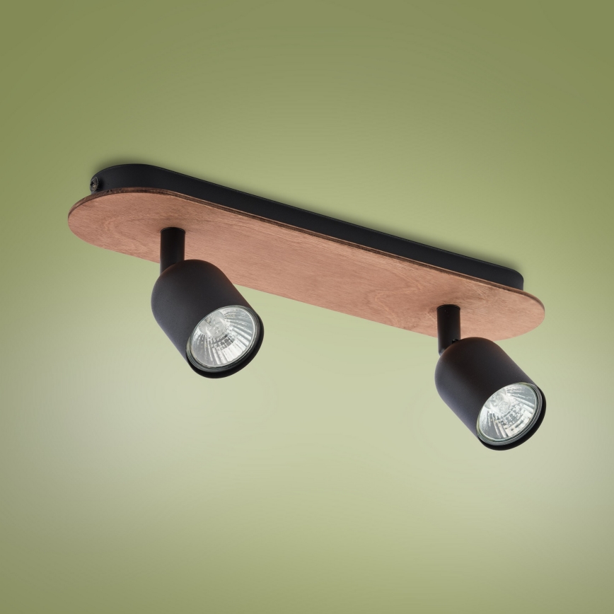 Kohtvalgusti TOP WOOD 2xGU10/10W/230V must/puit