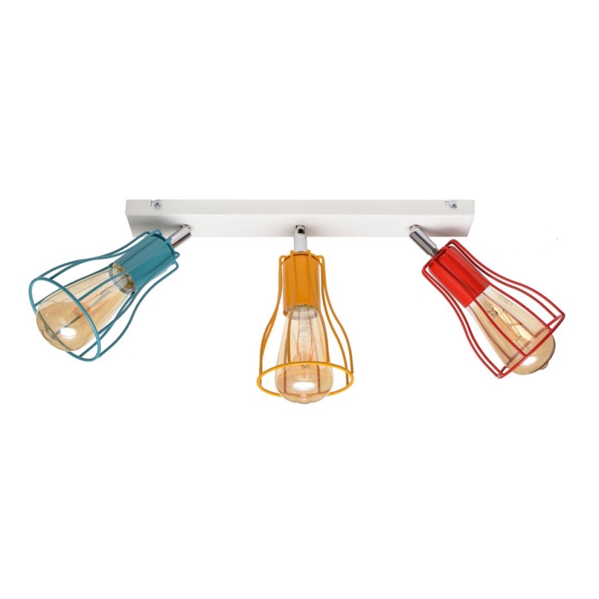 Kohtvalgusti TUBE II 3xE27/15W/230V türkiis/oranž/punane
