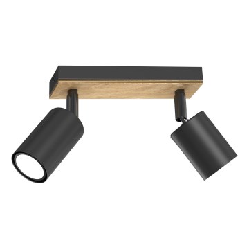 Kohtvalgusti TULON 2xGU10/8W/230V must/tamm