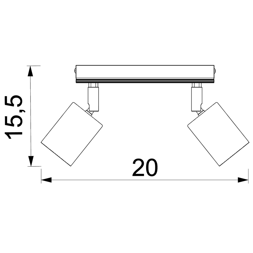 Kohtvalgusti TULON 2xGU10/8W/230V must/tamm