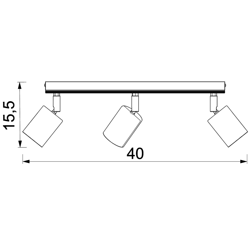 Kohtvalgusti TULON 3xGU10/8W/230V must/tamm