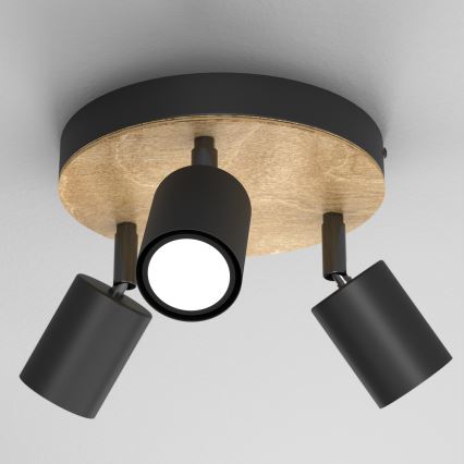 Kohtvalgusti TULON 3xGU10/8W/230V must/tamm