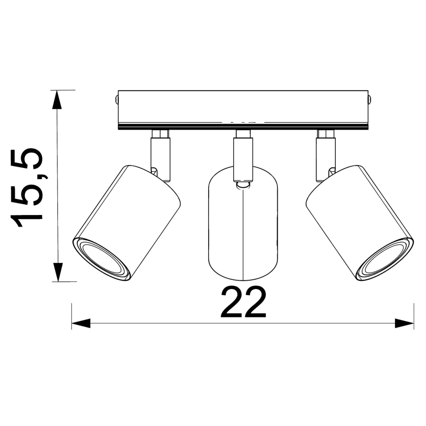 Kohtvalgusti TULON 3xGU10/8W/230V must/tamm