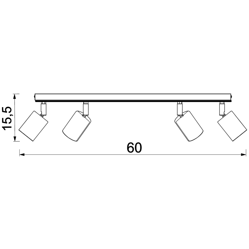 Kohtvalgusti TULON 4xGU10/8W/230V must/tamm