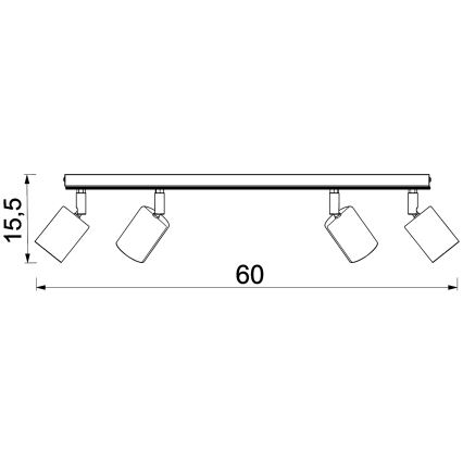 Kohtvalgusti TULON 4xGU10/8W/230V valge/tamm