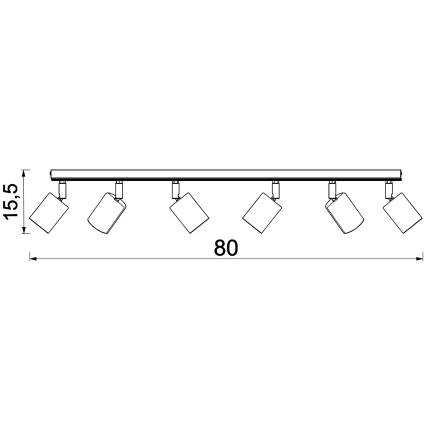 Kohtvalgusti TULON 6xGU10/8W/230V must/tamm