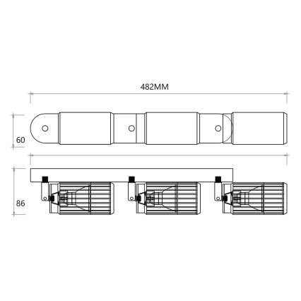 Kohtvalgusti VERTICAL 3xGU10/8W/230V valge