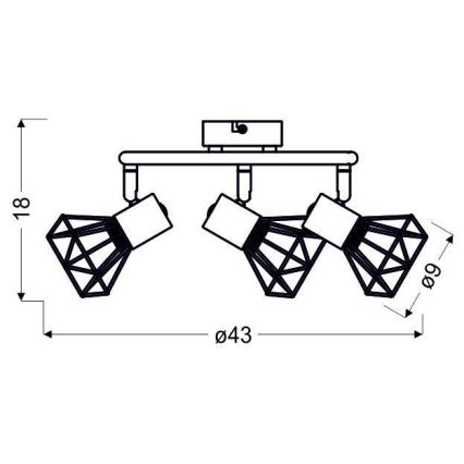 Kohtvalgusti VERVE 3xE14/40W/230V
