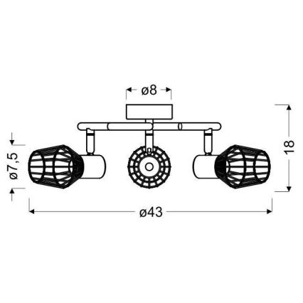 Kohtvalgusti VIKING 3xE14/40W/230V hall