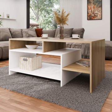 Kohvilaud ALVA 53x120 cm valge/tamm grande