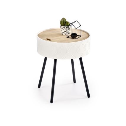Kohvilaud AURA 45x38 cm valge/must/beež