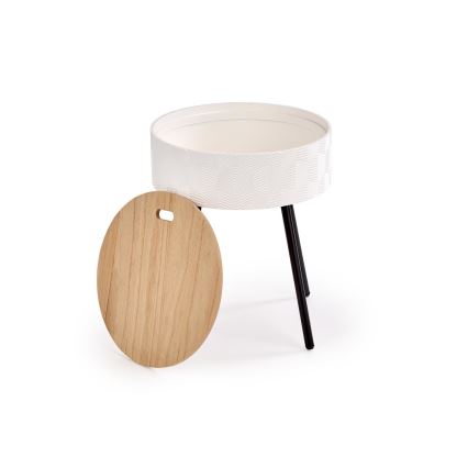 Kohvilaud AURA 45x38 cm valge/must/beež