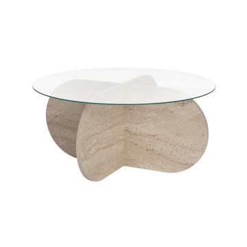 Kohvilaud BUBBLE, läbimõõt 75 cm, beež/läbipaistev