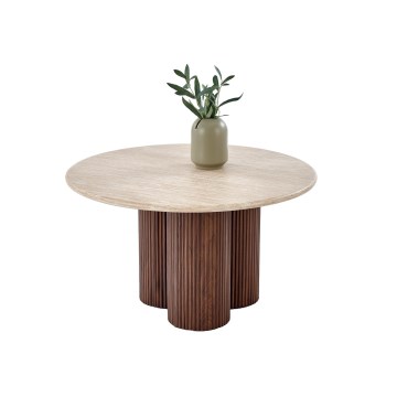 Kohvilaud CALDO, läbimõõt 80 cm, pruun/beež