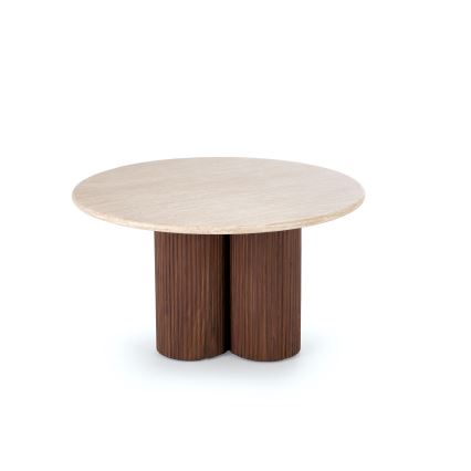 Kohvilaud CALDO, läbimõõt 80 cm, pruun/beež