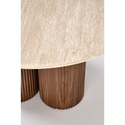 Kohvilaud CALDO, läbimõõt 80 cm, pruun/beež