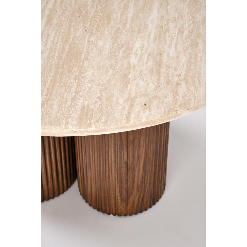 Kohvilaud CALDO, läbimõõt 80 cm, pruun/beež