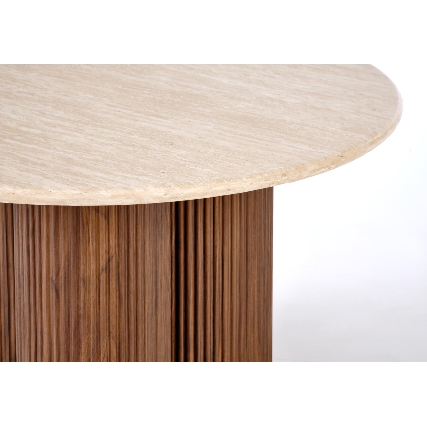 Kohvilaud CALDO, läbimõõt 80 cm, pruun/beež