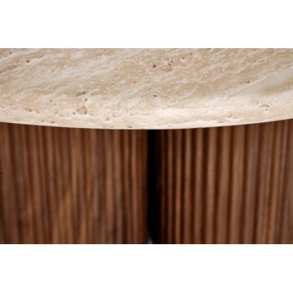 Kohvilaud CALDO, läbimõõt 80 cm, pruun/beež