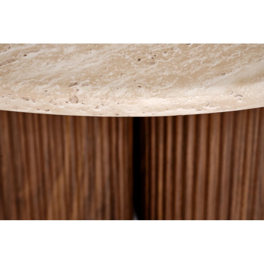 Kohvilaud CALDO, läbimõõt 80 cm, pruun/beež