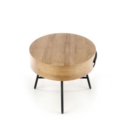 Kohvilaud sahtliga CAROLINA 41x120 cm kuldne tamm/must