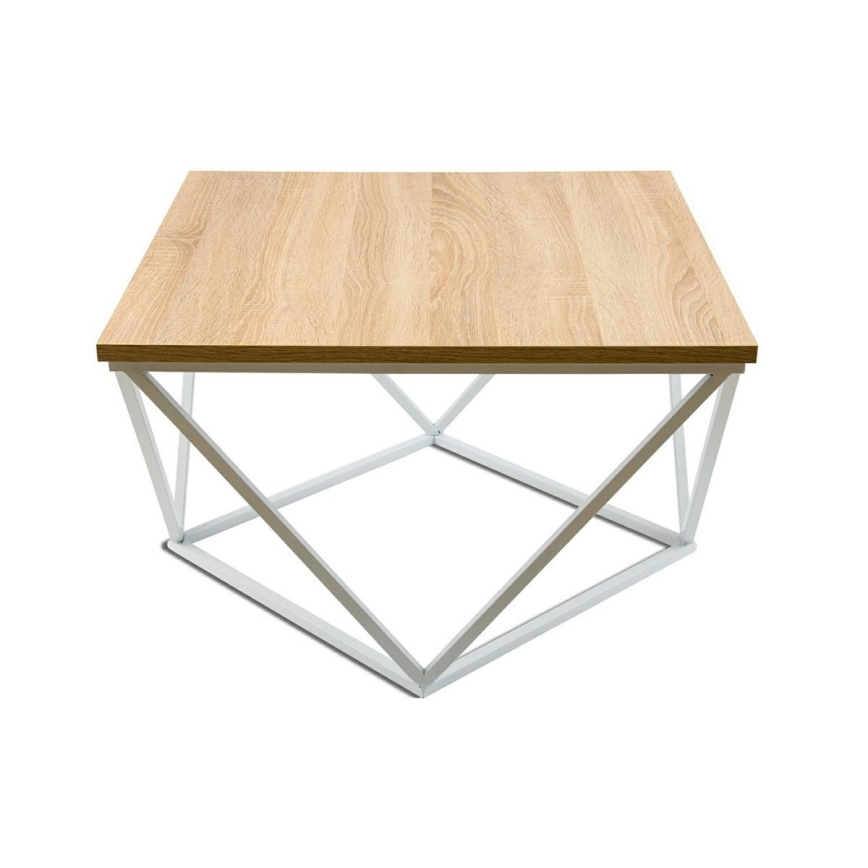 Kohvilaud CURVED 60x60 cm valge/beež