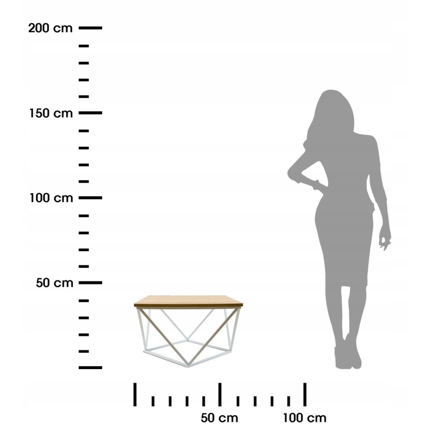 Kohvilaud CURVED 60x60 cm valge/beež