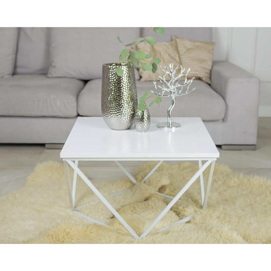 Kohvilaud CURVED 60x60 cm valge