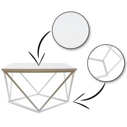 Kohvilaud CURVED 60x60 cm valge