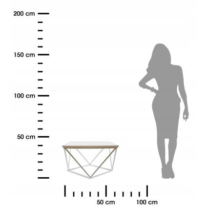 Kohvilaud CURVED 60x60 cm valge