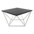 Kohvilaud CURVED 60x60 cm valge/must