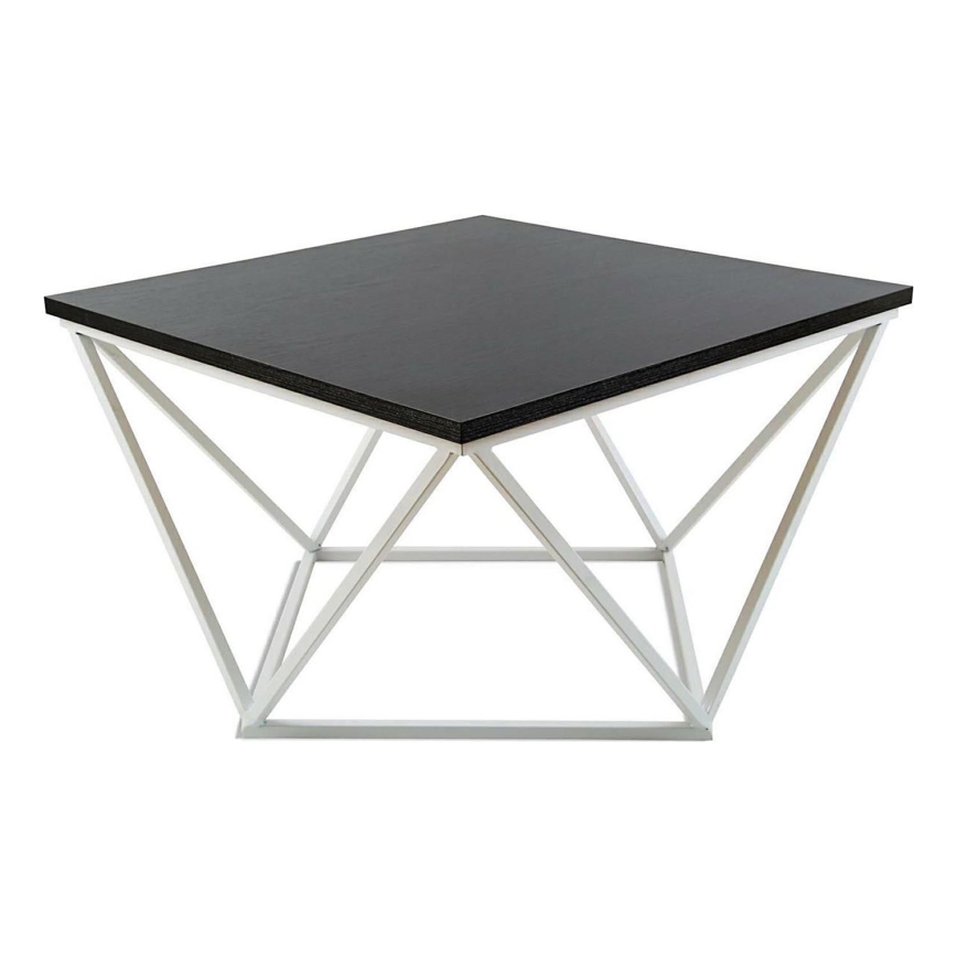 Kohvilaud CURVED 60x60 cm valge/must