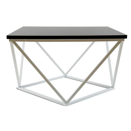 Kohvilaud CURVED 60x60 cm valge/must