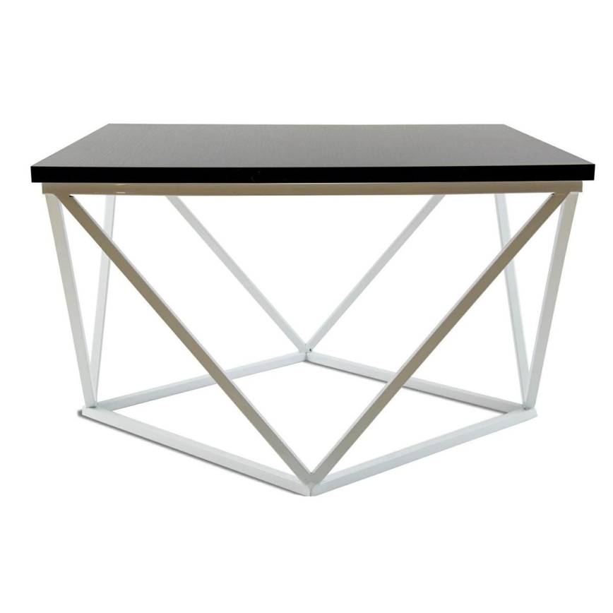Kohvilaud CURVED 60x60 cm valge/must