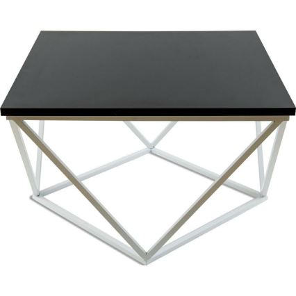 Kohvilaud CURVED 60x60 cm valge/must