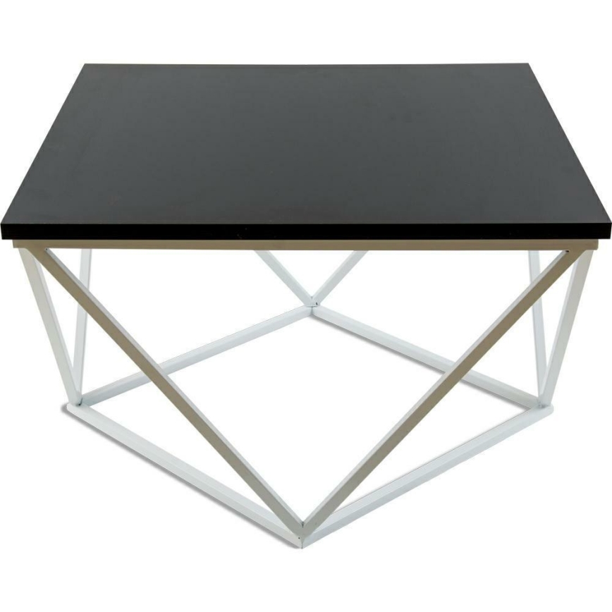 Kohvilaud CURVED 60x60 cm valge/must
