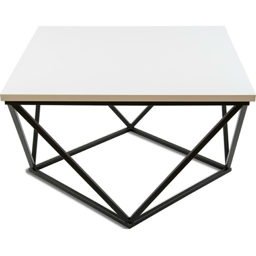 Kohvilaud CURVED 62x62 cm must/valge