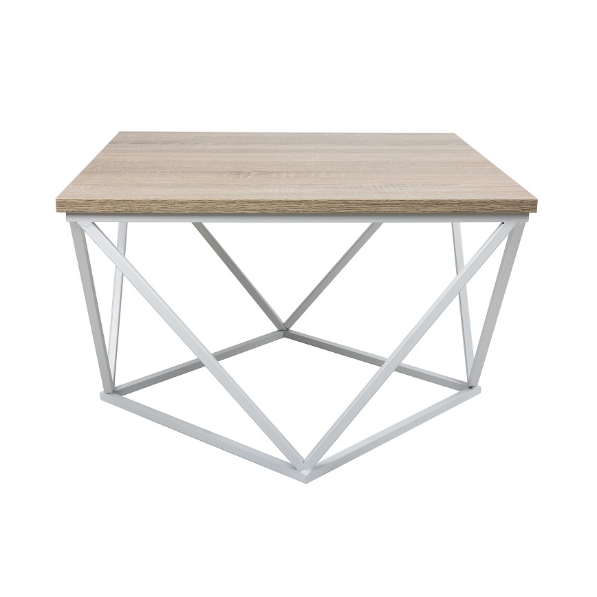 Kohvilaud CURVED 62x62 cm valge/pruun