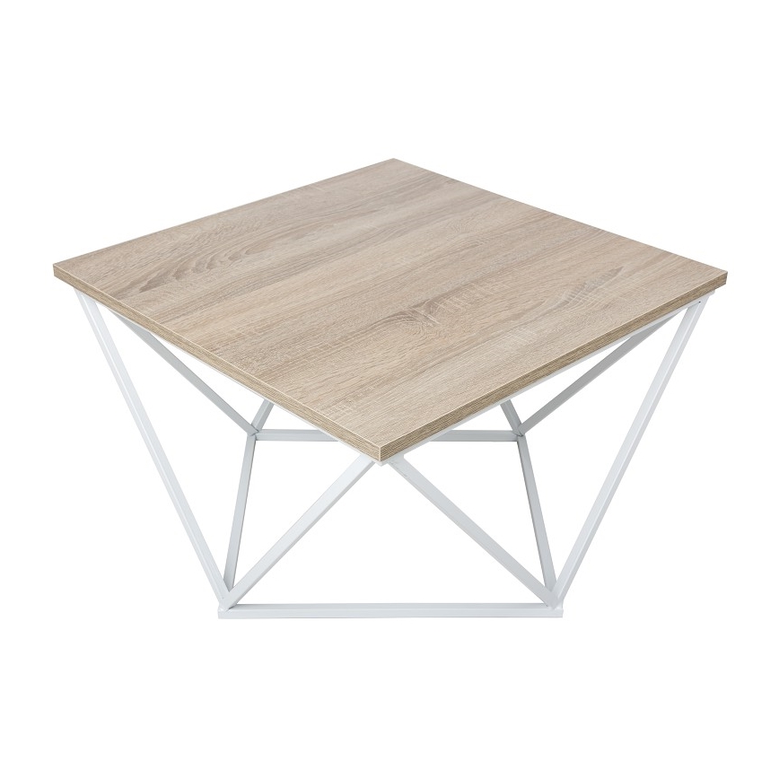 Kohvilaud CURVED 62x62 cm valge/pruun