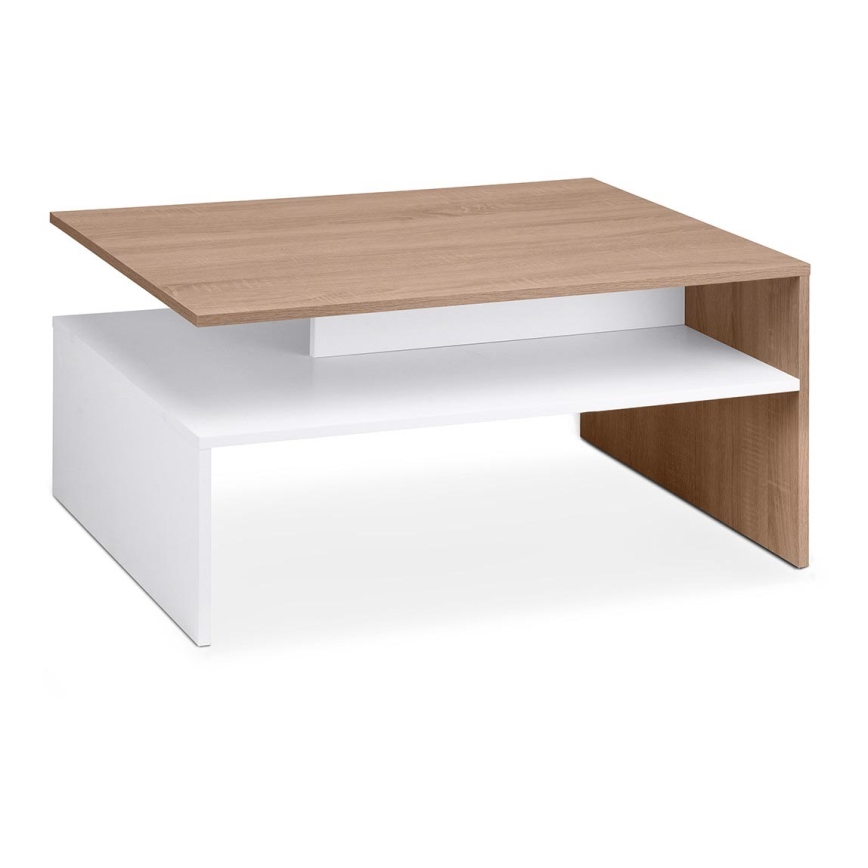 Kohvilaud DELCHI 45x90 cm valge/tamm sonoma