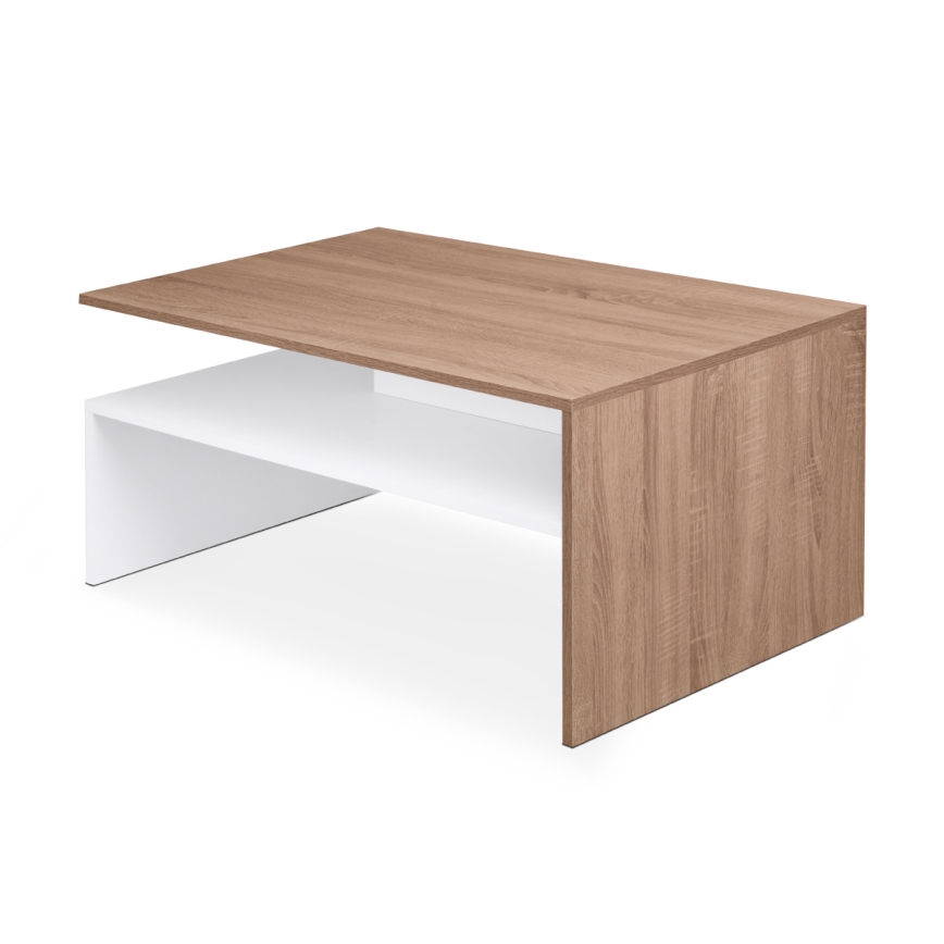 Kohvilaud DELCHI 45x90 cm valge/tamm sonoma