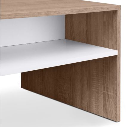 Kohvilaud DELCHI 45x90 cm valge/tamm sonoma