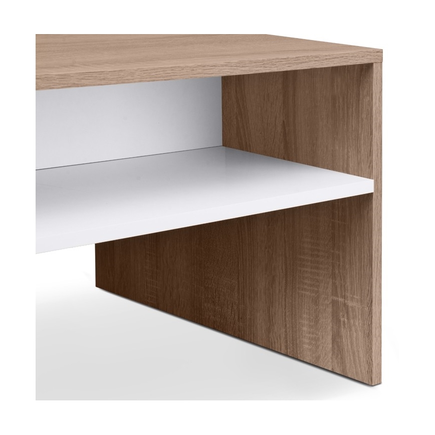 Kohvilaud DELCHI 45x90 cm valge/tamm sonoma