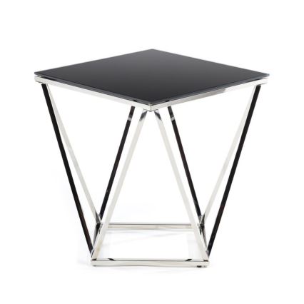 Kohvilaud DIAMANTA 50x50 cm läikiv kroom/must