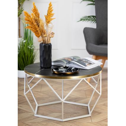 Kohvilaud DIAMOND 40x70 cm kuldne/must/valge