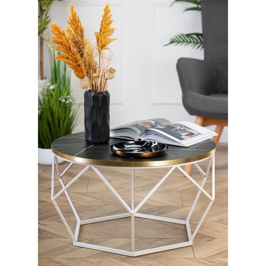 Kohvilaud DIAMOND 40x70 cm kuldne/must/valge