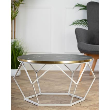 Kohvilaud DIAMOND 40x70 cm kuldne/must/valge