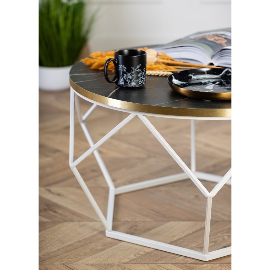 Kohvilaud DIAMOND 40x70 cm kuldne/must/valge