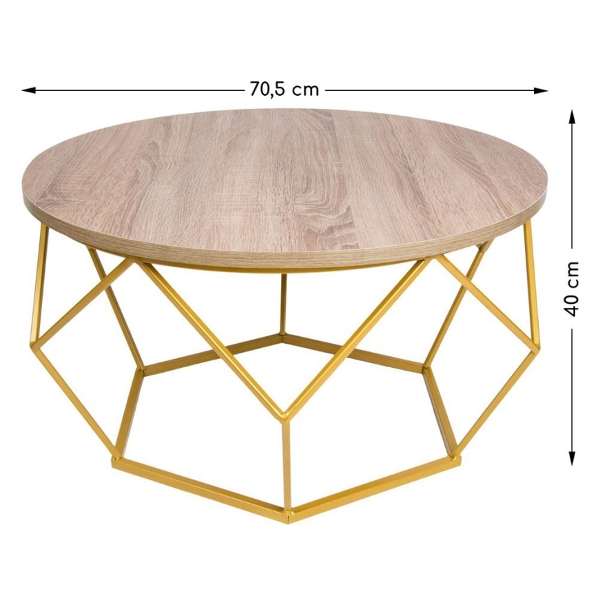 Kohvilaud DIAMOND 40x70 cm kuldne/pruun